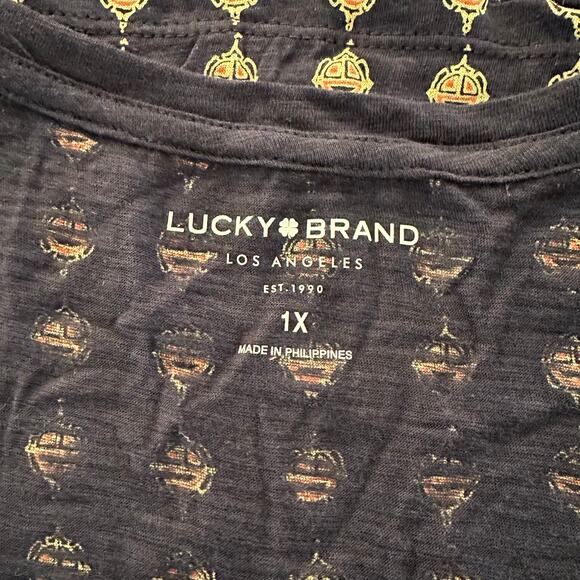 Lucky Brand Women's Navy Multicolor Top - Size 1X - NWOT - Picture 6 of 8